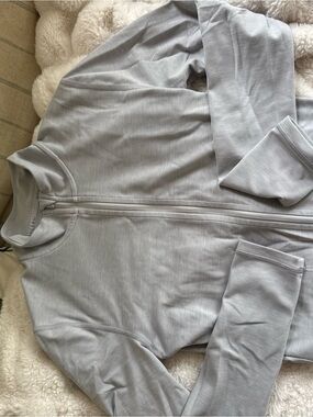 Aritzia Light Gray Full-Zip Jacket